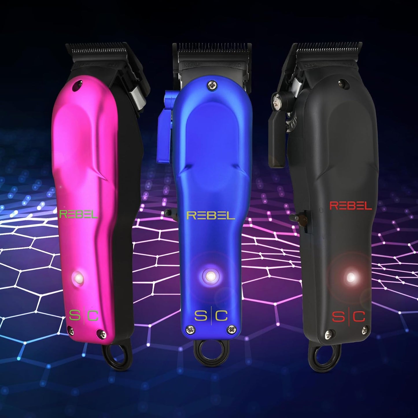 Stylecraft StyleCraft Rebel Professional Super-Torque Modular Cordless Hair Clipper (Lids: Pink, Blue, Black)