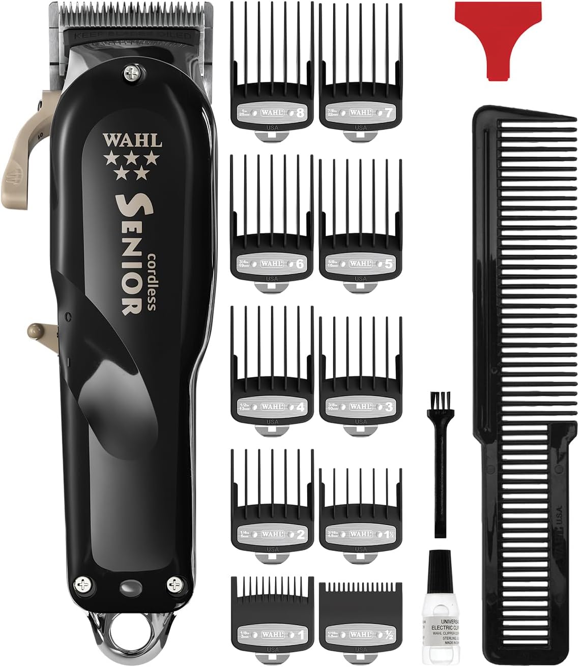 Wahl 5 Star Cordless Senior Clipper, Professional Hair Clippers, Pro Haircutting Kit, Clippers for Thick Hair, Taper Lever, Fading, Close Cut, Powerful Motor, Cordless, Lightweight, Barbers Supplies