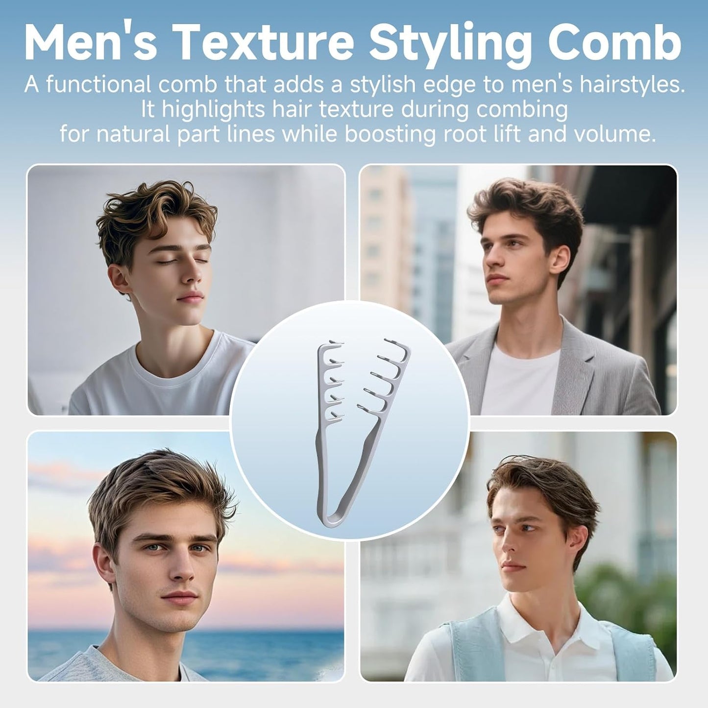 Volumizing Wide Tooth Comb with Root Lifting Teeth & ABS Handle