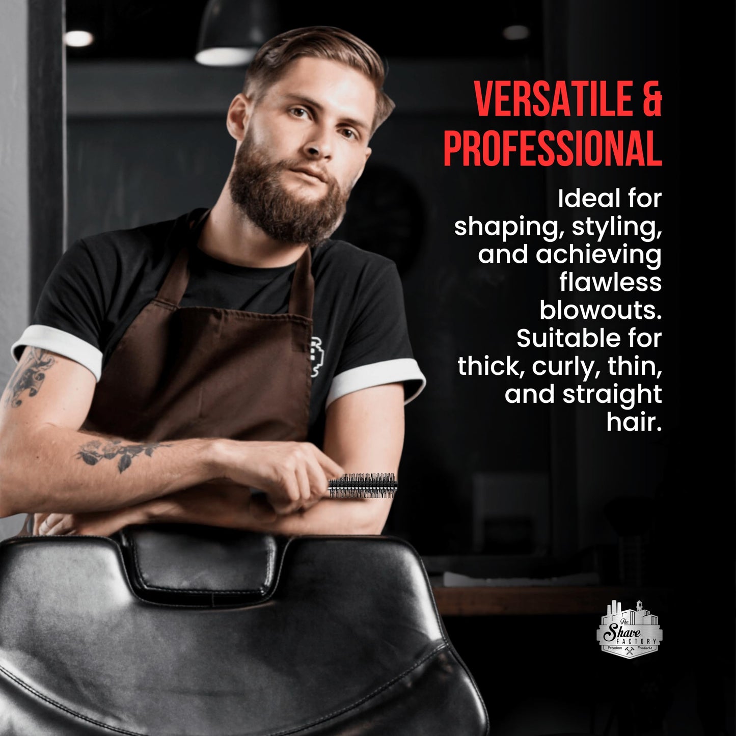 Wooden Round Brush Model-19 Brown Static Free