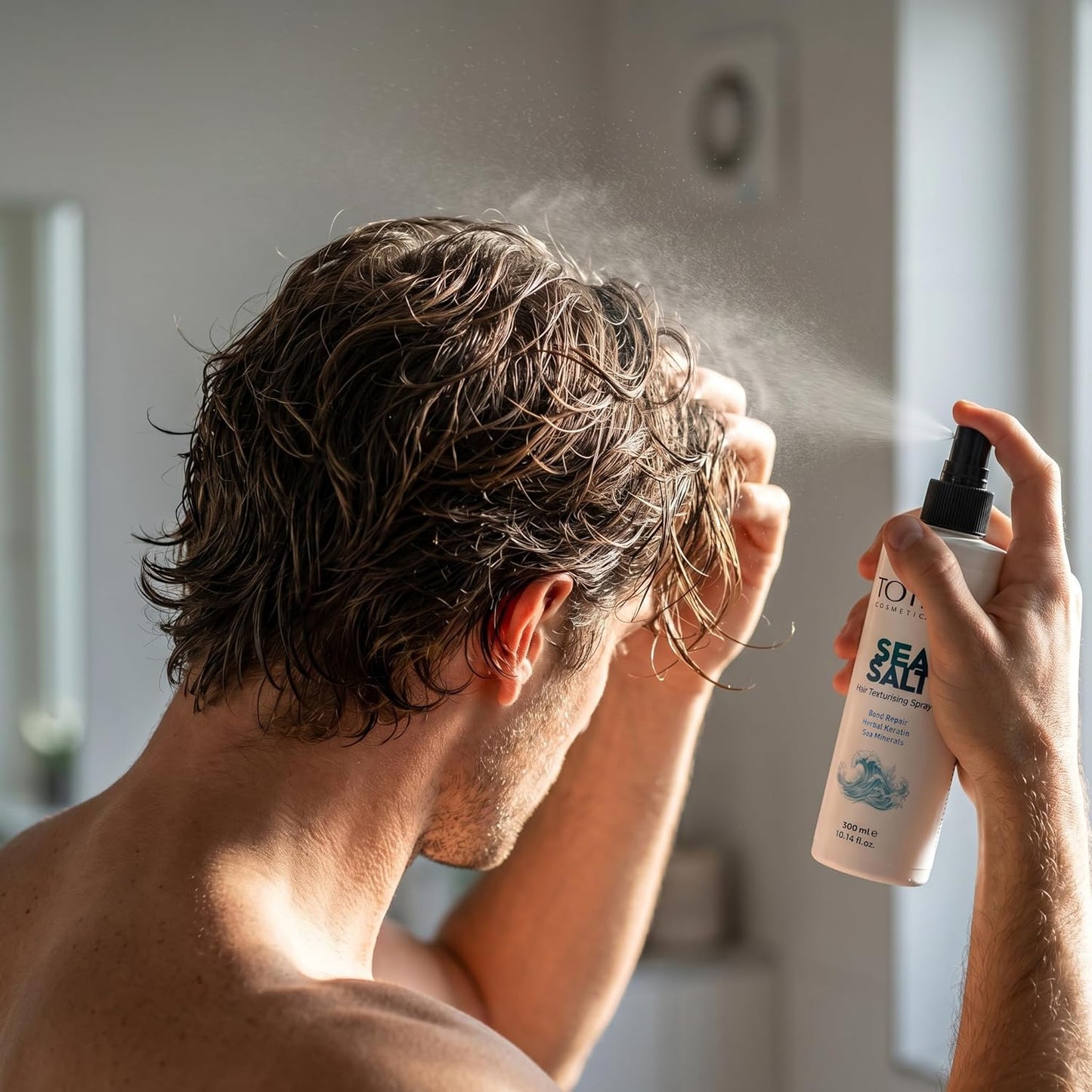 Totex Sea Salt Hair Texturising Spray for Men and Women | 300 ml / 10.14 fl.oz | Herbal Keratin and Sea Minerals | Beach Waves and Volume | Flexible Hold | Non-Sticky Formula