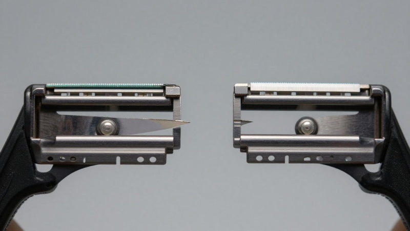 Single edge versus double edge razor blades comparison.