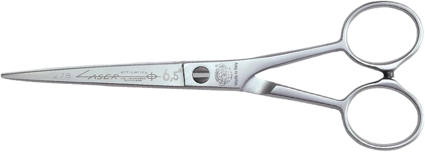 Kiepe 278 Laser Efficiency Professional Hairdressing Scissors – 6.5 Inch, Stainless Steel Scissors for Precise and Even Cuts in Intensive Use, Made in Italy