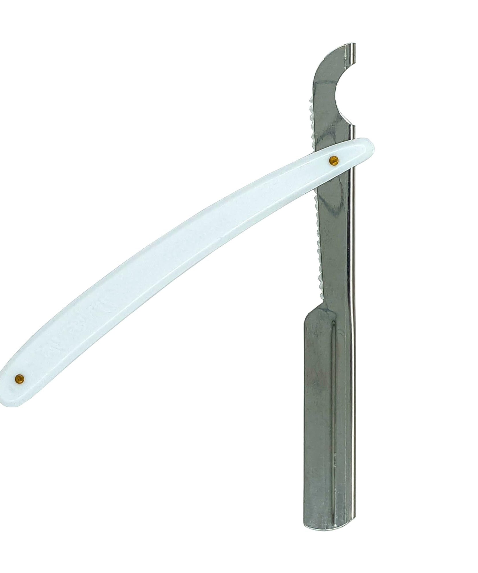 Ali Biyikli Turkish Barber Style Cut Throat Straight Razor, 22cm, Dark Blue - Traditional Folding Turkish Razors, Best Razors for Precision (White)