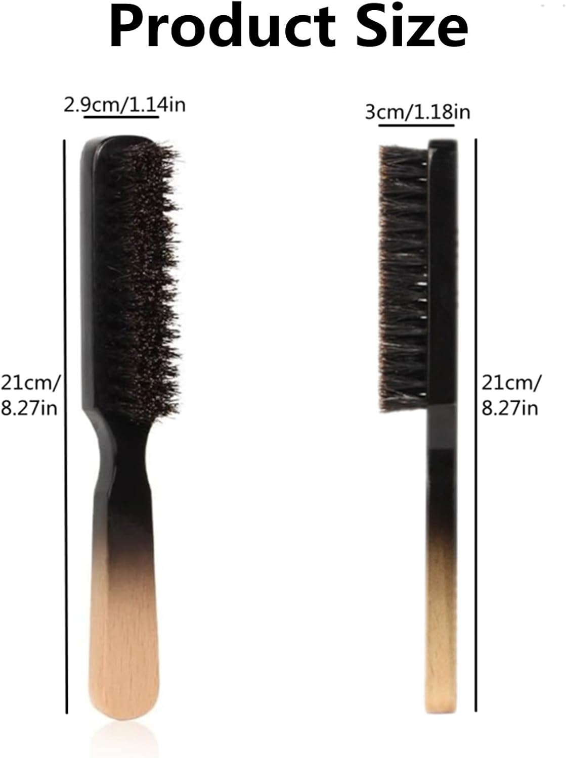 Natural Boar Bristle Beard Brush for Grooming and Fade Blending