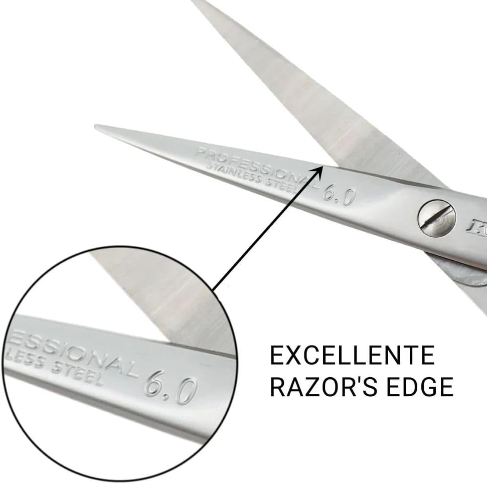 Kiepe Professional Hair Scissors 6 Inch, 2115 Sonic Ergo Anatomic Hairdressing Scissors for Hairdressers & Barbers, Straight Handle, Premium Stainless Steel Hair Cutting Shears for Salon Use