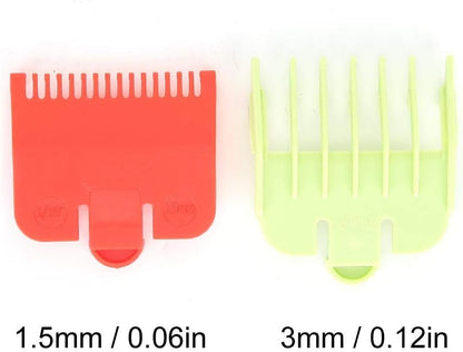 2PCS Guide Comb, Professional Hair Clipper Guide Comb, Hair Cutting Clipper Attachment Comb (Red + Green)