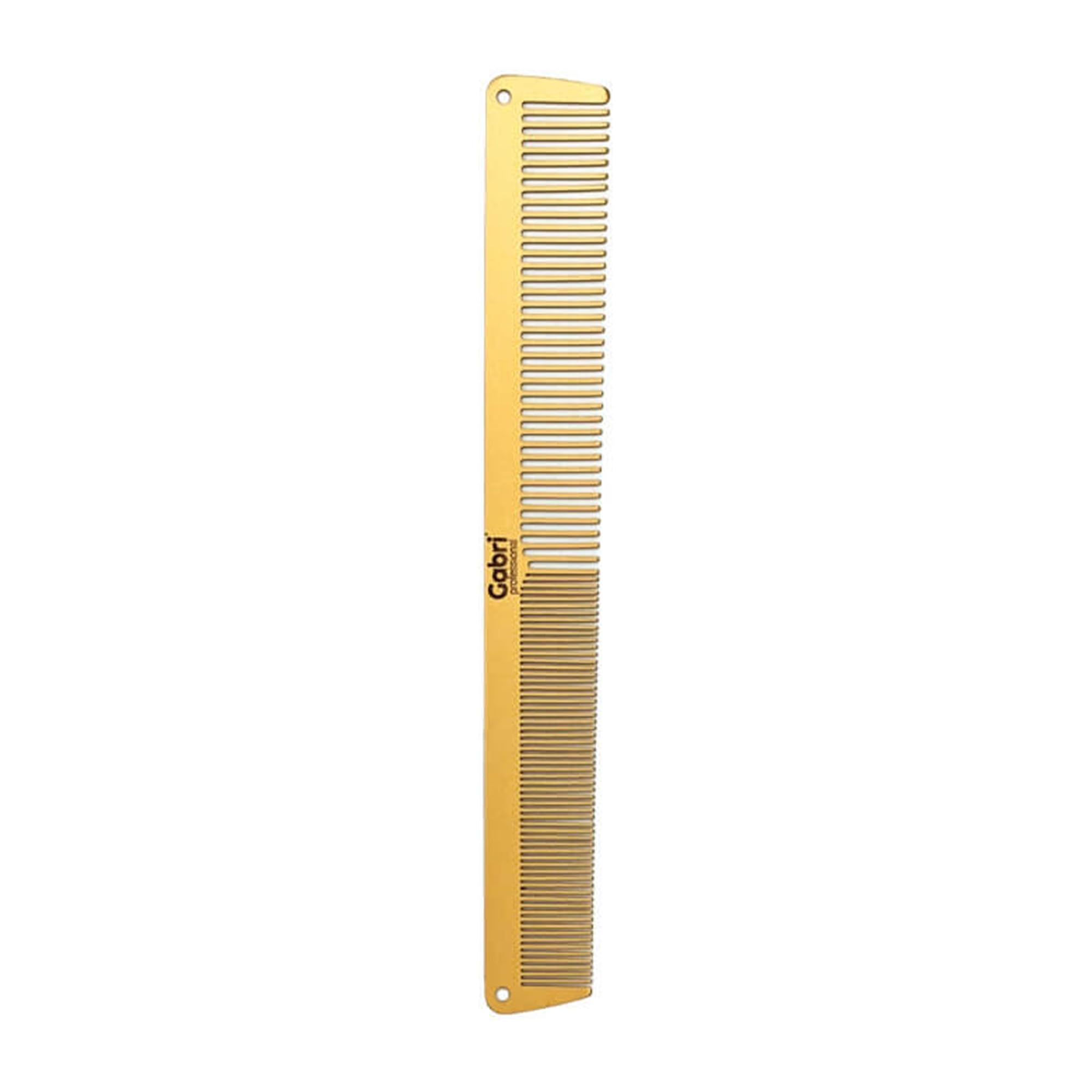 Gabri Flat Hair Comb Top Comb Barber Styling Hair Cutting Durable Detangler - Professional Hairdressing Tools, Anti Static Heat Resistant, Strong & Durable (Gold Metal 21 cm, Metal)