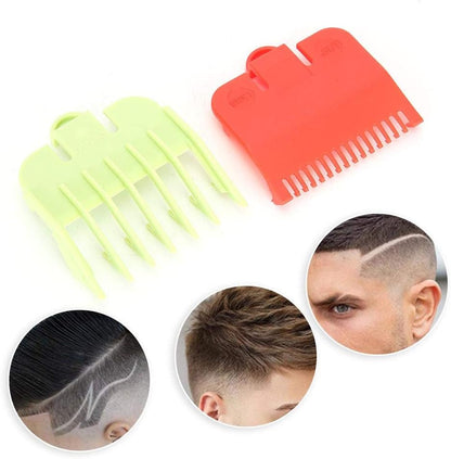 2PCS Guide Comb, Professional Hair Clipper Guide Comb, Hair Cutting Clipper Attachment Comb (Red + Green)