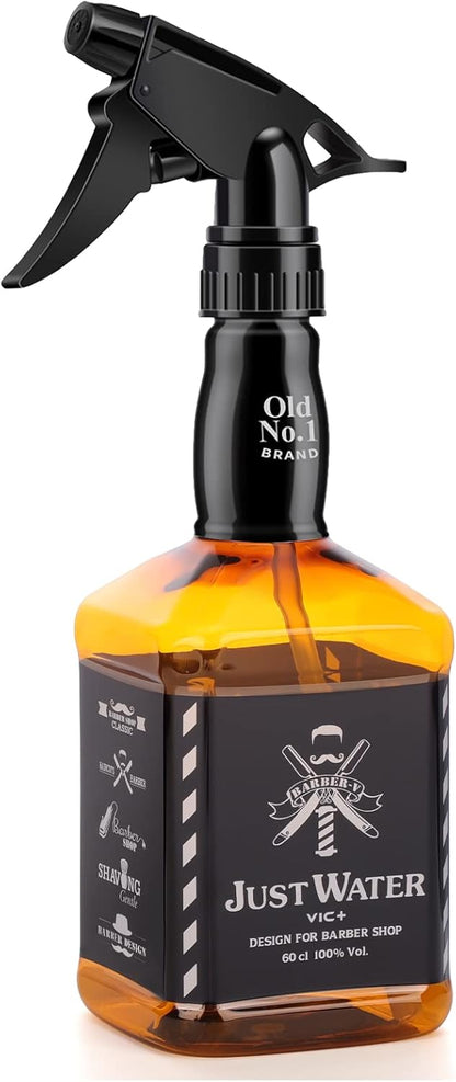 Amber Barber Spray Bottle 600ml Mist to Stream Adjustable Whisky Style