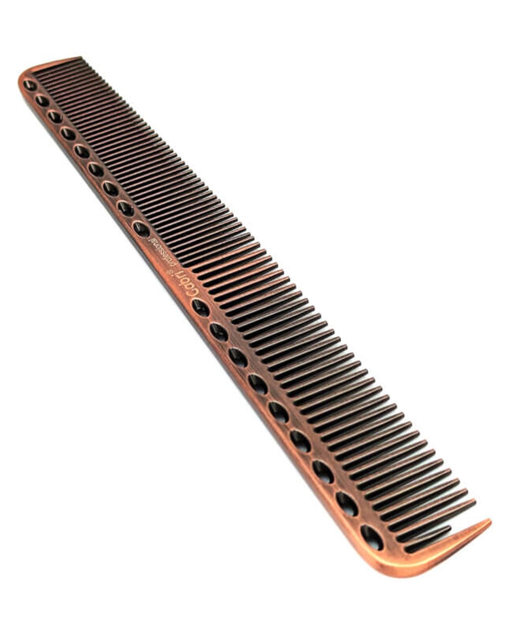 Gabri Flat Hair Comb Top Comb Barber Styling Hair Cutting Durable Detangler - Professional Hairdressing Tools, Anti Static Heat Resistant, Strong & Durable (Gold Metal 21 cm, Metal)