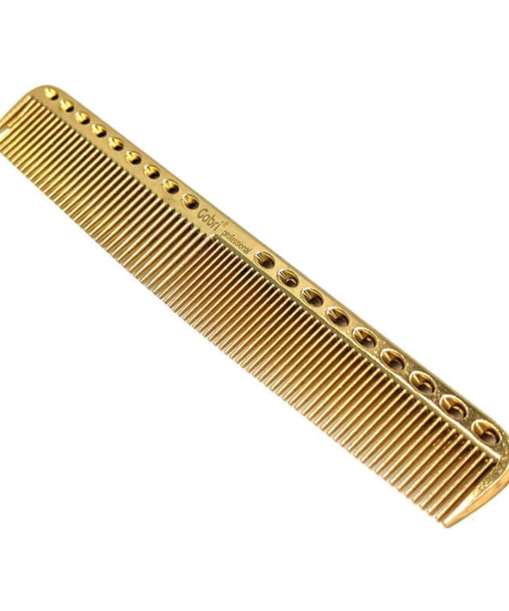 Gabri Flat Hair Comb Top Comb Barber Styling Hair Cutting Durable Detangler - Professional Hairdressing Tools, Anti Static Heat Resistant, Strong & Durable (Gold Metal 21 cm, Metal)