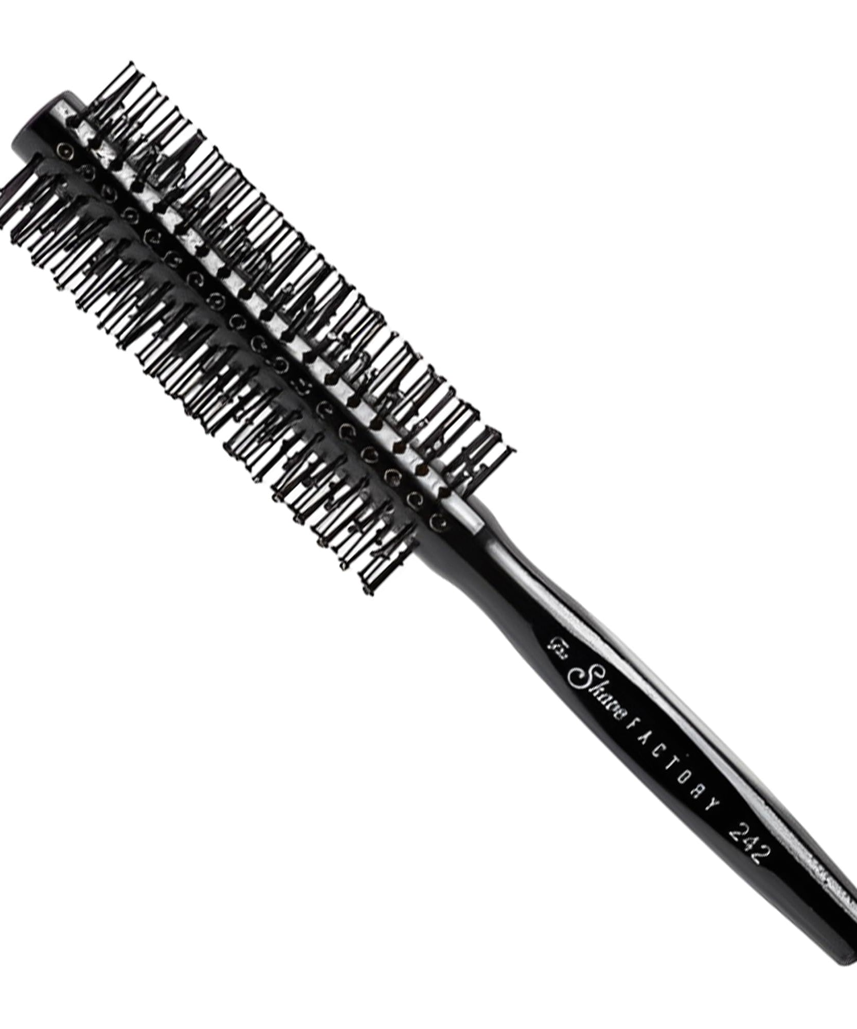 The Shave Factory Wooden Brush Series - Round static free round brush made of wood (Brown, Model-19)