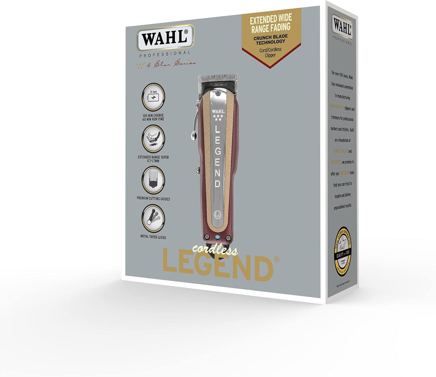 Wahl 5 Star Cordless Legend Clippers with Crunch & Wedge Blades - Wahl - Professional Barber Supplies UK | BarberWorld