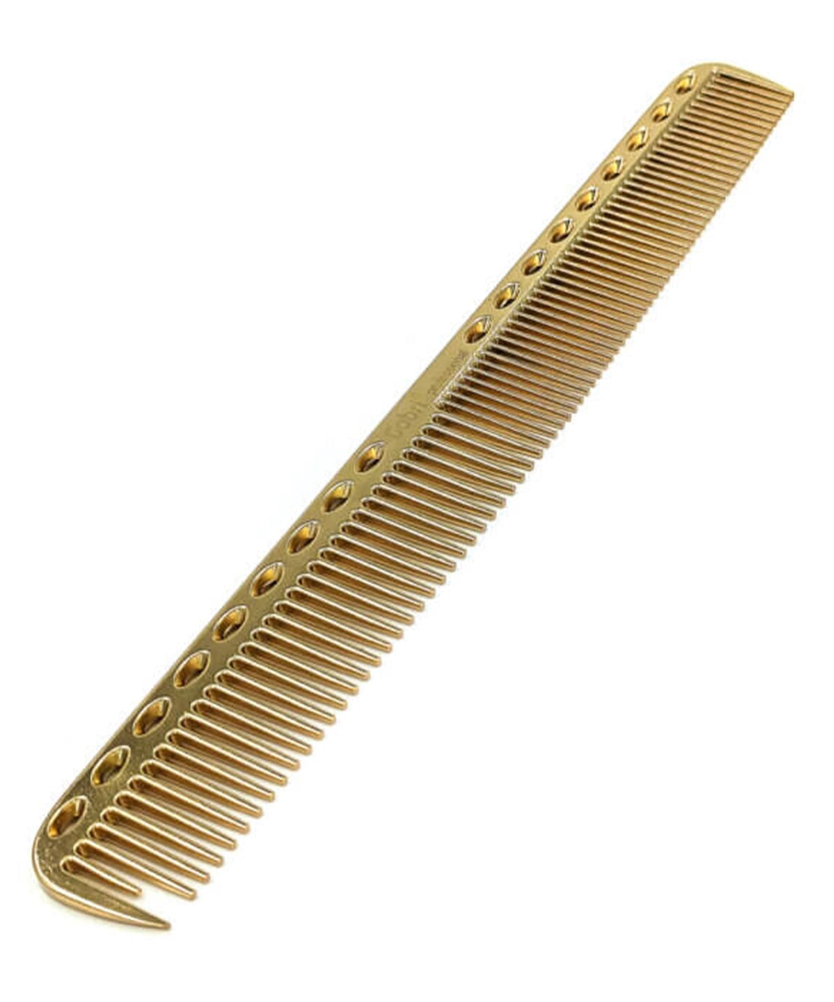 Gabri Flat Hair Comb Top Comb Barber Styling Hair Cutting Durable Detangler - Professional Hairdressing Tools, Anti Static Heat Resistant, Strong & Durable (Gold Metal 21 cm, Metal)