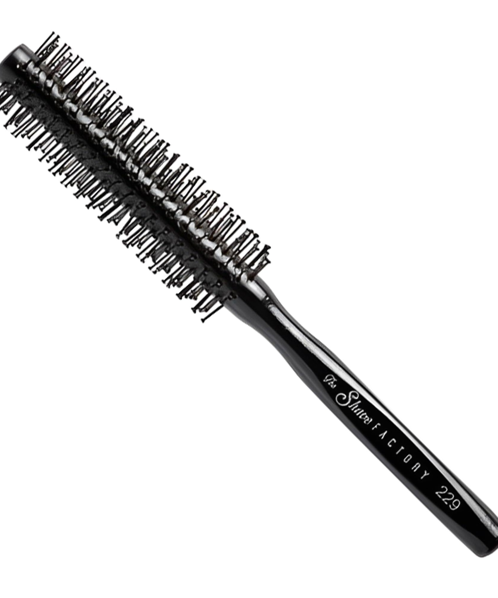 The Shave Factory Wooden Brush Series - Round static free round brush made of wood (Brown, Model-19)