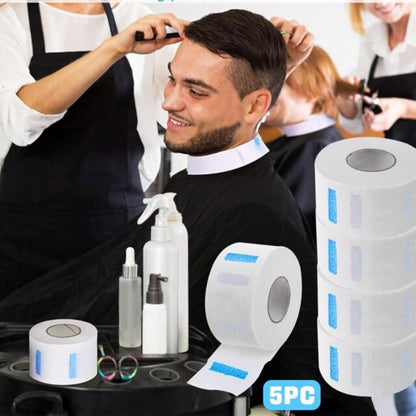 Gabri Barber Neck Strips 5 x 100 Rolls Pack White & Black