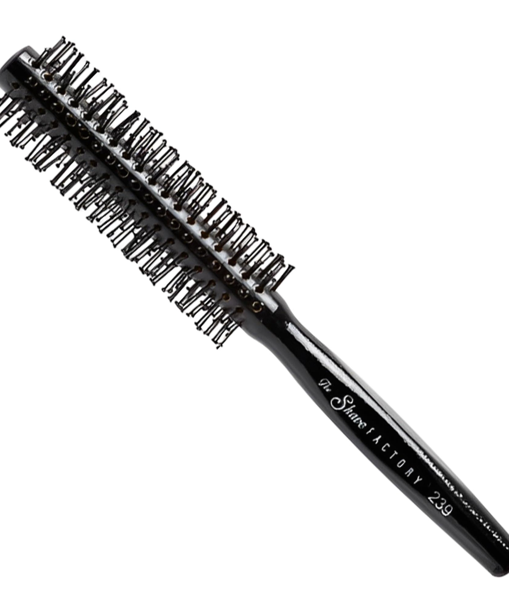 The Shave Factory Wooden Brush Series - Round static free round brush made of wood (Brown, Model-19)