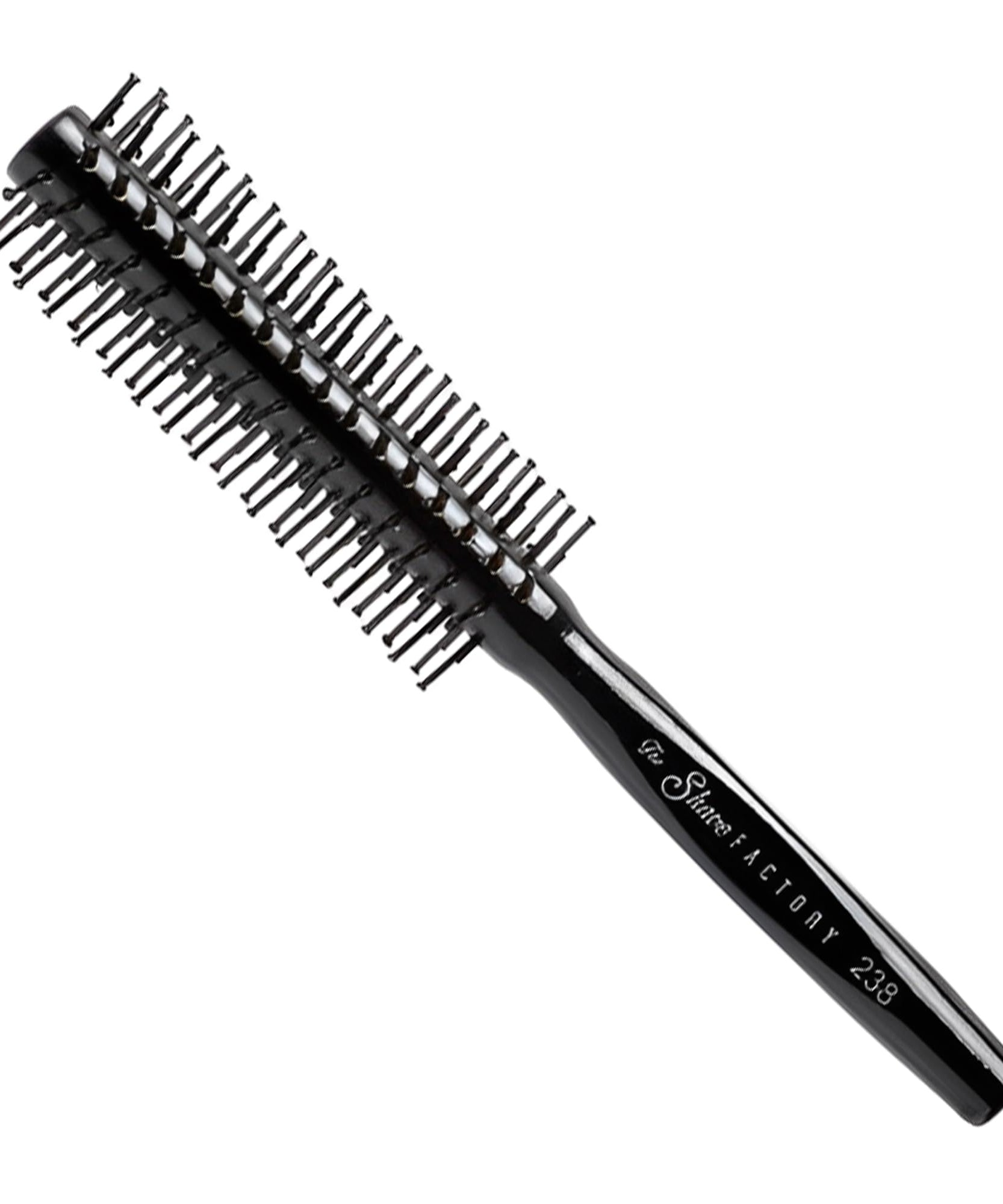 The Shave Factory Wooden Brush Series - Round static free round brush made of wood (Brown, Model-19)