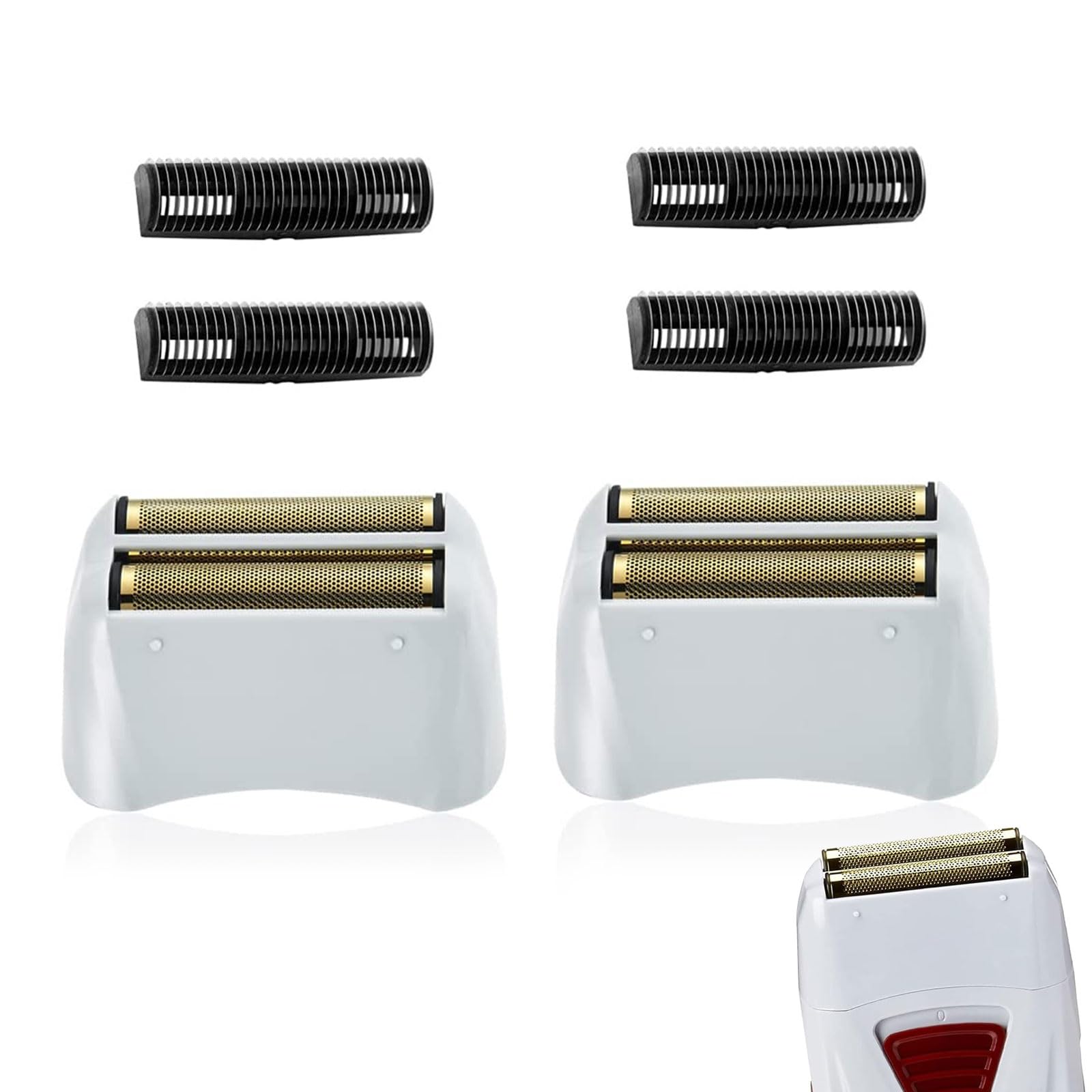 Foil Shaver Replacement Razor Blades for Andis Model TS-1 TS-2 17150 17200 17235 Pro Foil Shaver 17155 17160 17280 Foil and Blades (Gold/2PC)