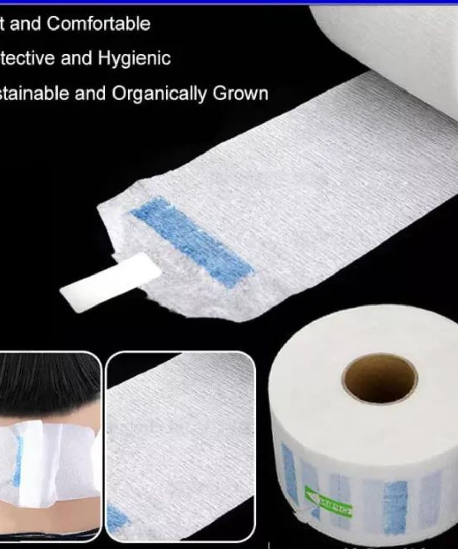 Gabri Professional Barber Neck Strips,5 x 100 Rolls Pack White & Black