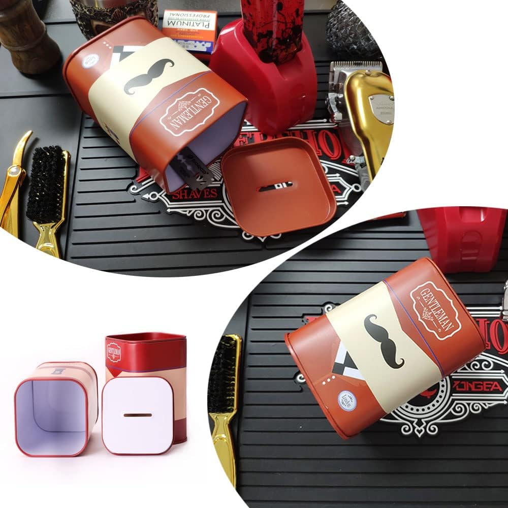 Razor Blade Bank Disposal Case with Red Beard Pattern – Detachable