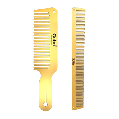 Gabri Gold Metal Flat Top Comb 21cm Anti-Static Heat Resistant