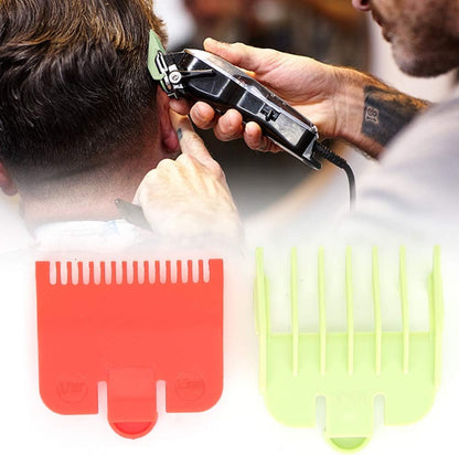 2PCS Guide Comb, Professional Hair Clipper Guide Comb, Hair Cutting Clipper Attachment Comb (Red + Green)