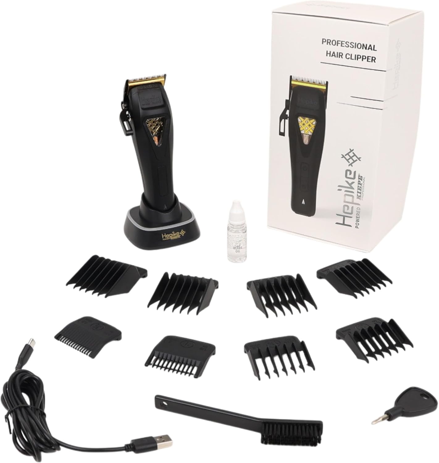 Kiepe Hepike Cordless Hair Clipper 6360, Long-Life Lithium Battery, Powered Clippers for Men Haircut, Men's Grooming Kit for Beard & Face, Ideal for Hairdressers, Barbers, Stylists, Professional Use