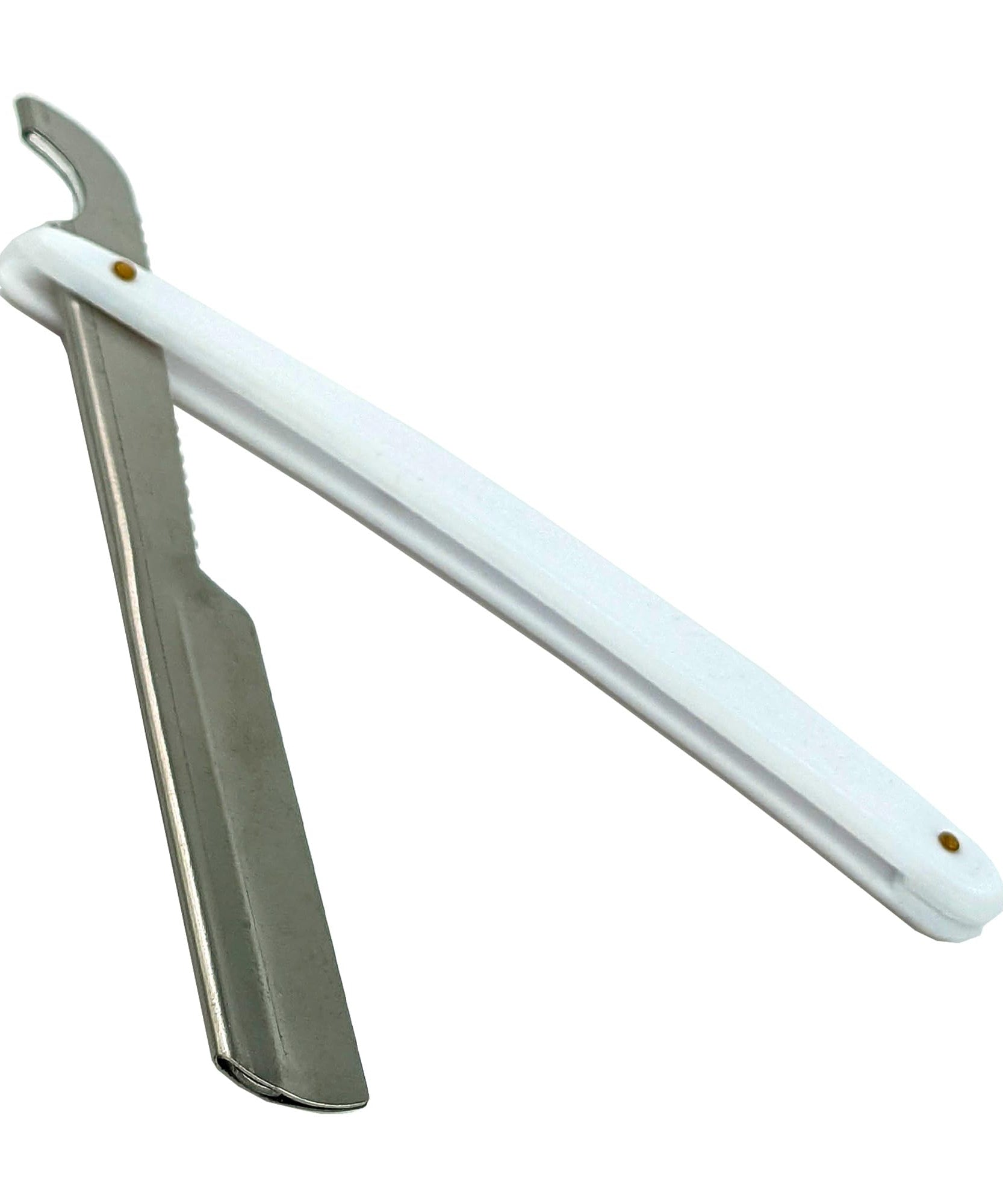 Ali Biyikli Turkish Barber Style Cut Throat Straight Razor, 22cm, Dark Blue - Traditional Folding Turkish Razors, Best Razors for Precision (White)