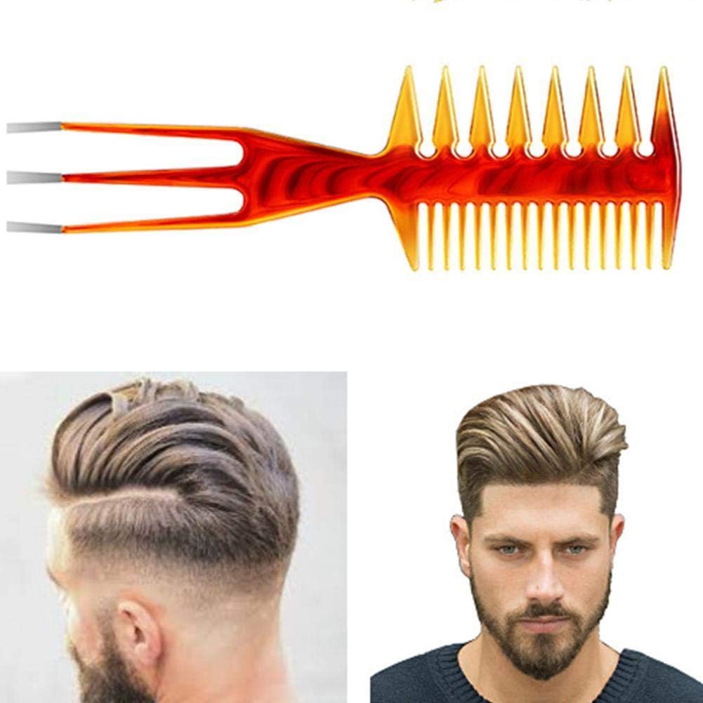 Men's Styling Comb Wet Pick Barber Brush for Curly Hair