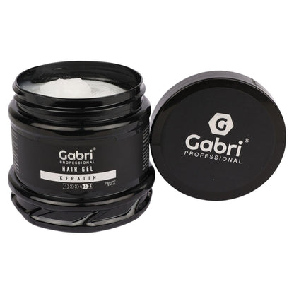 Gabri Hair Styling Gel, Firm Hold Styling Hair Gels, High Gloss, Anti-Frizz Effect, Edge Control, For All Hair Types (250 g (1 Pack), Keratin)