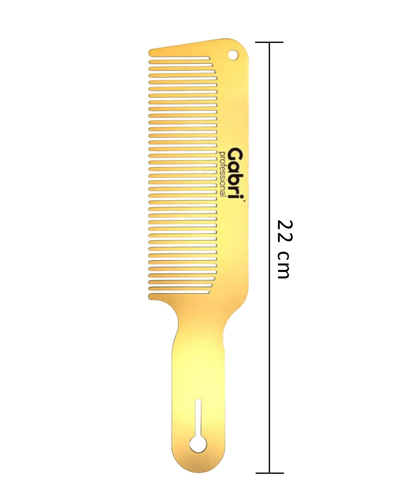 Gabri Flat Hair Comb Top Comb Barber Styling Hair Cutting Durable Detangler - Professional Hairdressing Tools, Anti Static Heat Resistant, Strong & Durable (Gold Metal 21 cm, Metal)
