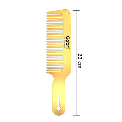 Gabri Gold Metal Flat Top Comb 21cm Anti-Static Heat Resistant