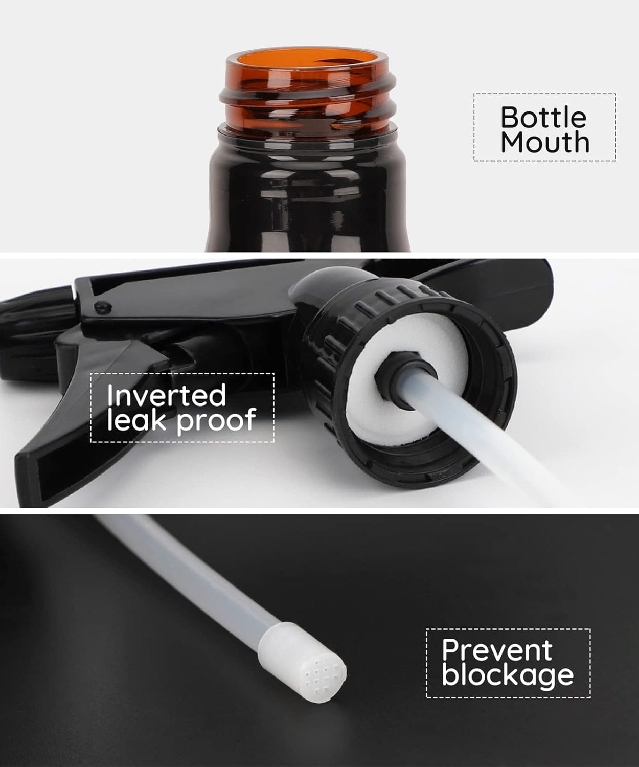 600ml/20.3oz Barber Spray Bottle, Mist to Stream Adjustable Setting, Plastic Whisky Squirt Bottle Empty Refillable Amber Sprayer for Hair Styling, Hairdresser, Stylist, Salon, Hair Styling, Plant