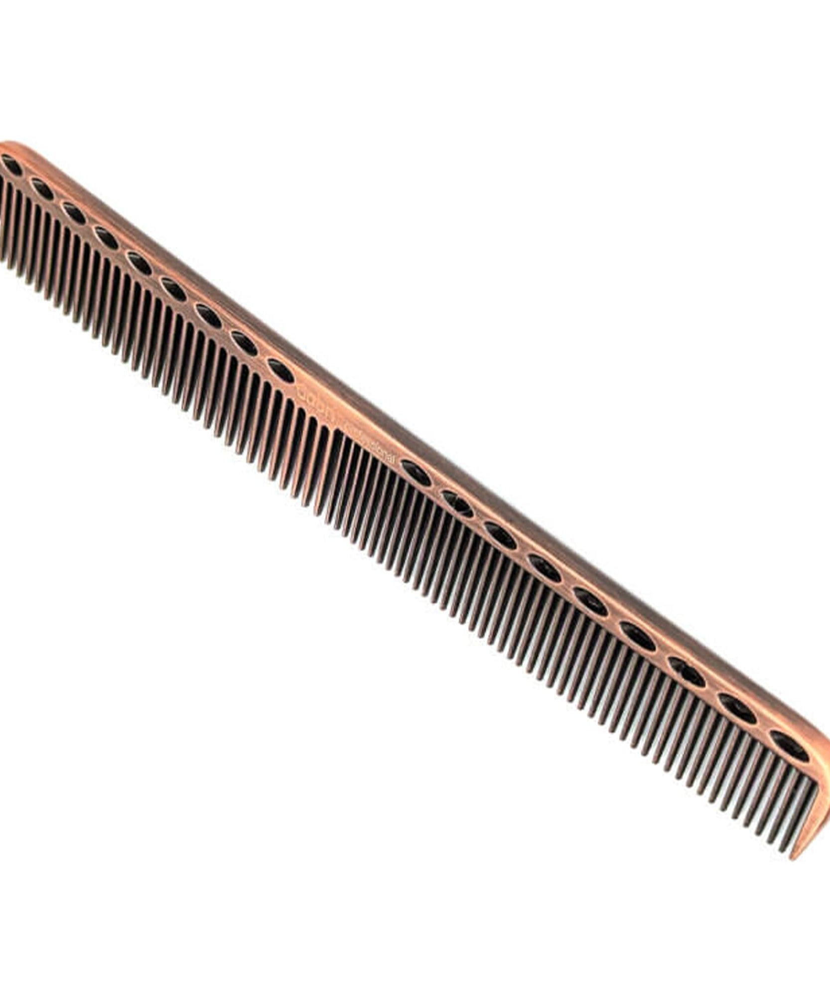 Gabri Flat Hair Comb Top Comb Barber Styling Hair Cutting Durable Detangler - Professional Hairdressing Tools, Anti Static Heat Resistant, Strong & Durable (Gold Metal 21 cm, Metal)