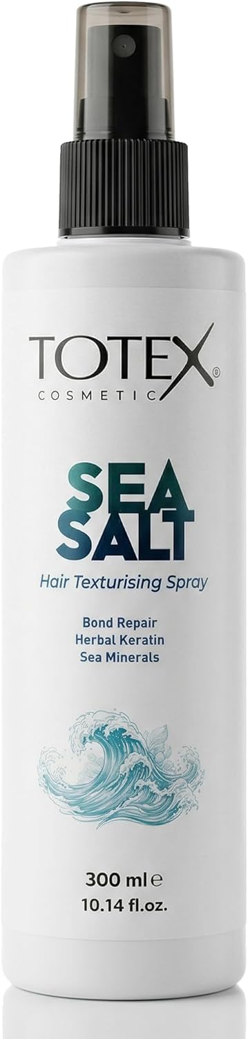 Totex Sea Salt Hair Texturising Spray for Men and Women | 300 ml / 10.14 fl.oz | Herbal Keratin and Sea Minerals | Beach Waves and Volume | Flexible Hold | Non-Sticky Formula