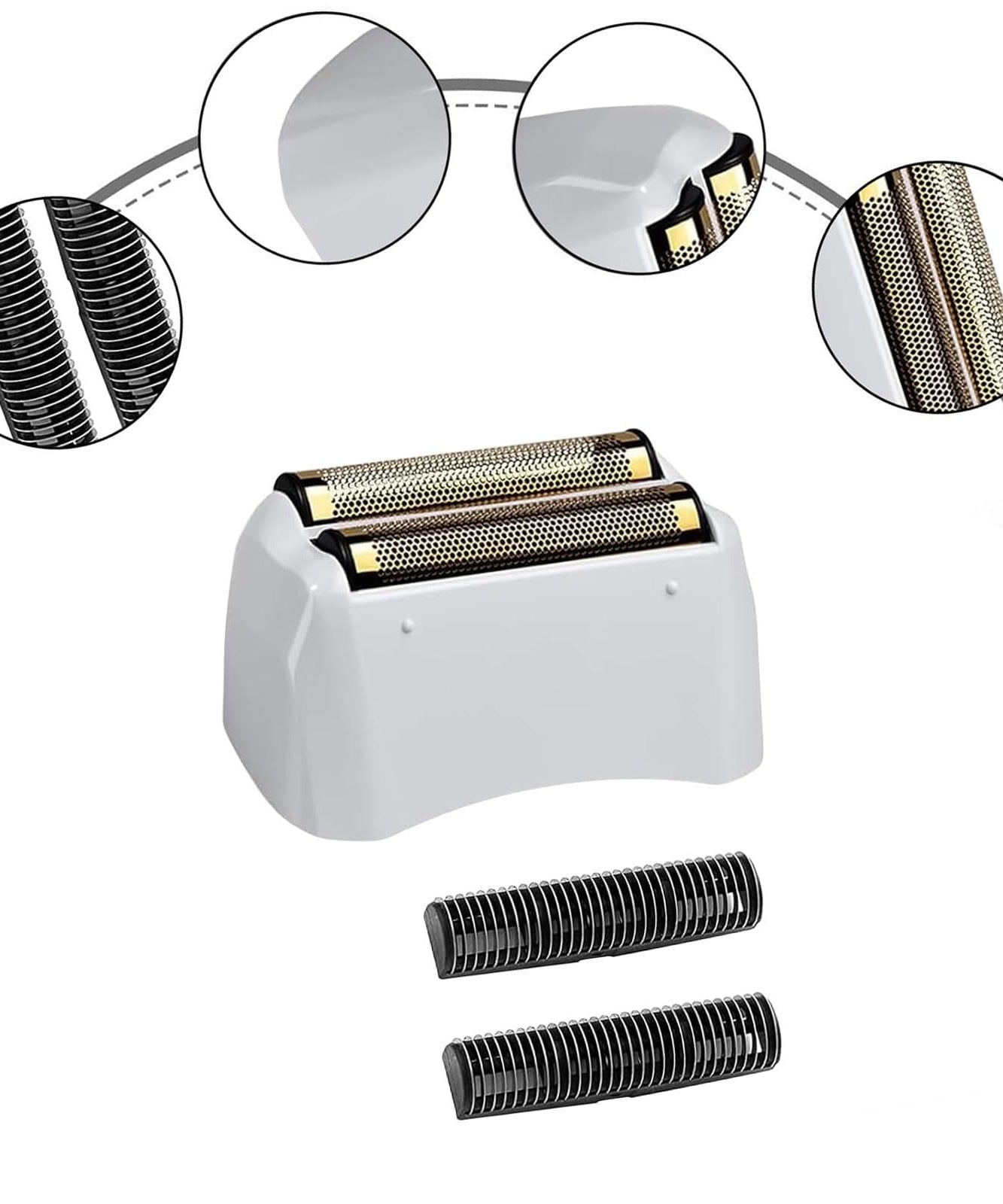 Foil Shaver Replacement Razor Blades for Andis Model TS-1 TS-2 17150 17200 17235 Pro Foil Shaver 17155 17160 17280 Foil and Blades (Gold/2PC)