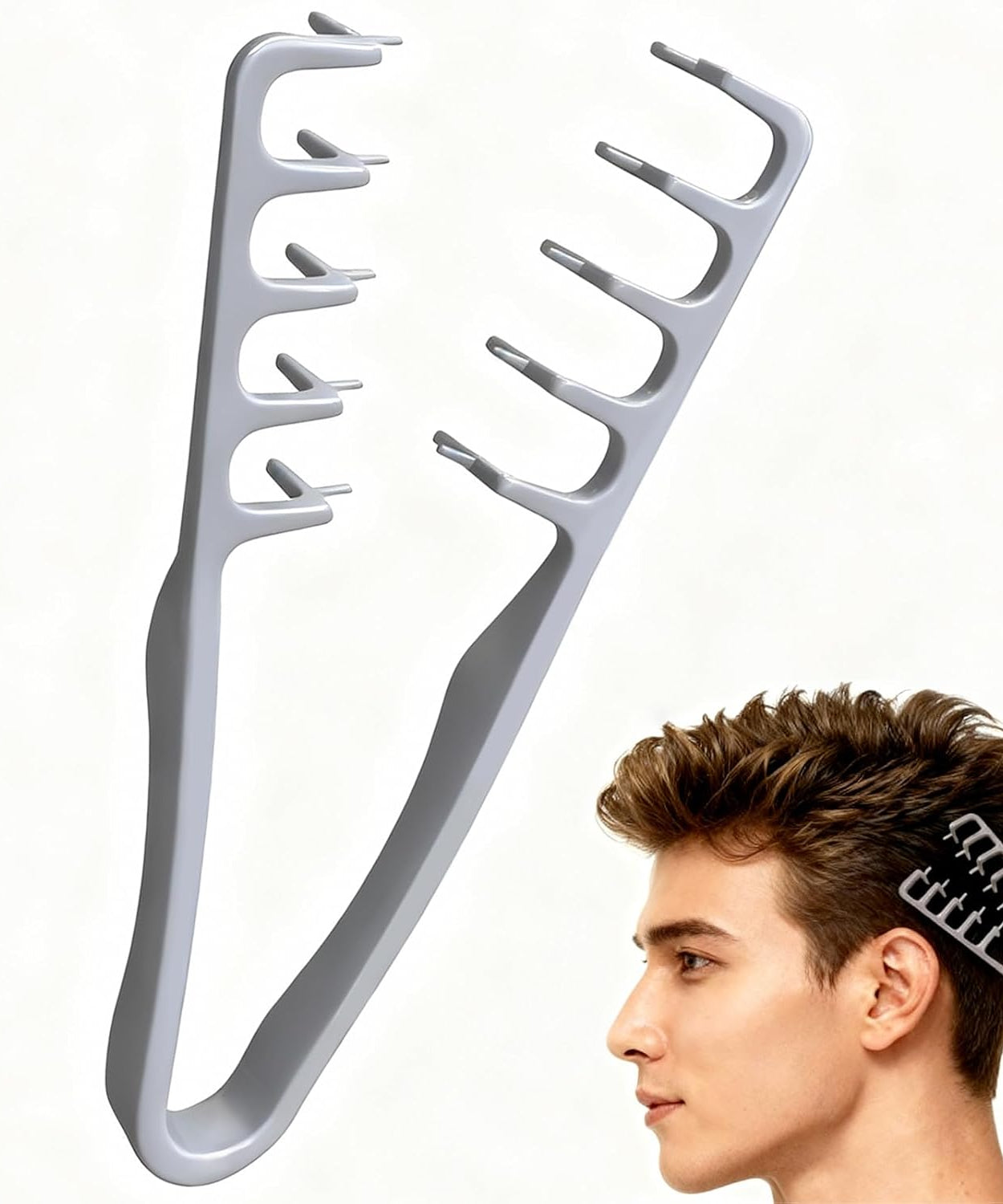 Volumizing Wide Tooth Comb for Men & Women, Root Lifting Texturizing Hair Comb for Fluffy Bangs, Flat Hair Volume Boost Styling Comb with Non-Slip ABS Handle