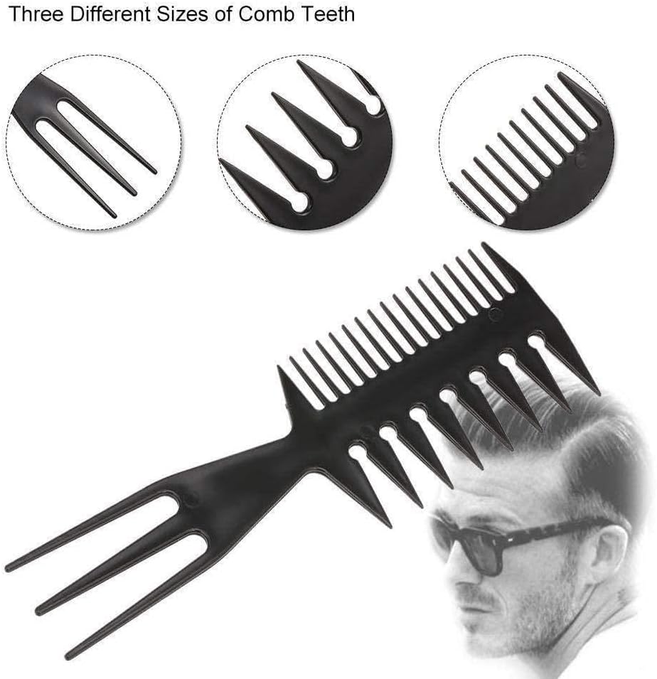 Men's Styling Comb Wet Pick Barber Brush for Curly Hair