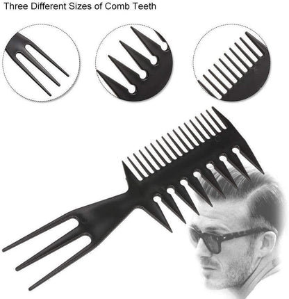 Men's Styling Comb Wet Pick Barber Brush for Curly Hair