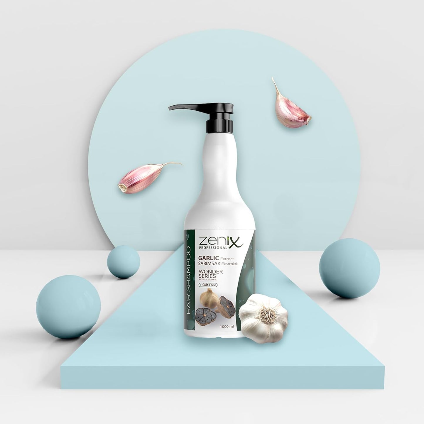 Zenix Black Garlic Extract Shampoo 1000ml | Strengthening & Salt Free