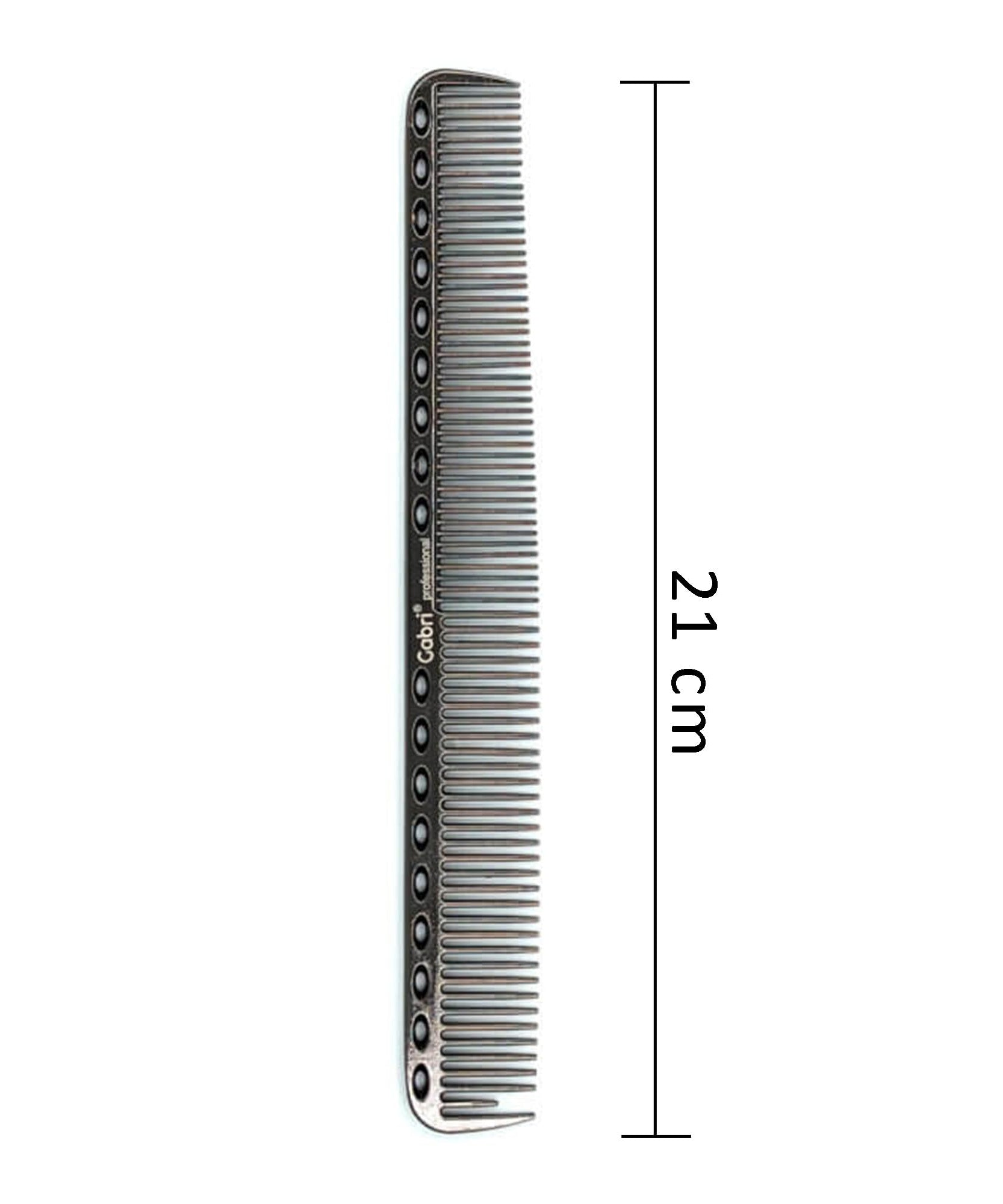 Gabri Flat Hair Comb Top Comb Barber Styling Hair Cutting Durable Detangler - Professional Hairdressing Tools, Anti Static Heat Resistant, Strong & Durable (Gold Metal 21 cm, Metal)