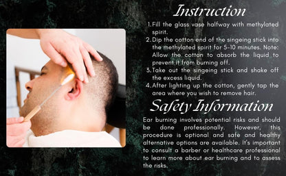 Barber’s Handmade Singeing Stick | Turkish Traditional Ear Hair Burn Removal (Stick Only)