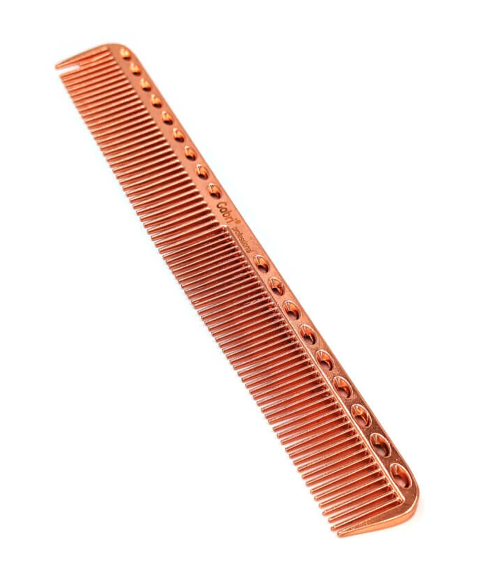 Gabri Flat Hair Comb Top Comb Barber Styling Hair Cutting Durable Detangler - Professional Hairdressing Tools, Anti Static Heat Resistant, Strong & Durable (Gold Metal 21 cm, Metal)