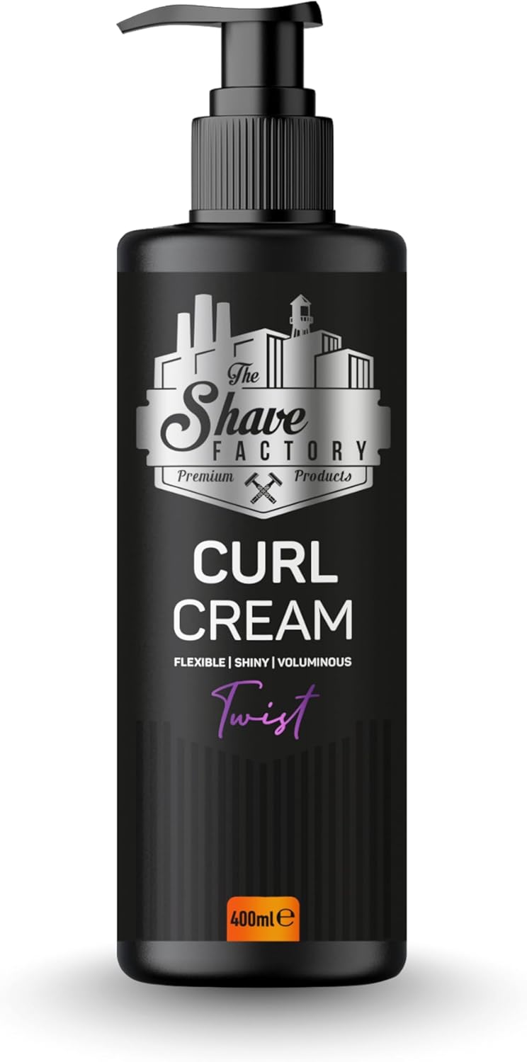 THE SHAVE FACTORY Curl Cream 400ml – Curl Defining & Anti-Frizz Styling Cream for Natural Curls and Waves – Hydrating Leave-In Curl Enhancer with Nourishing Oils – Lightweight Daily Curl Cream
