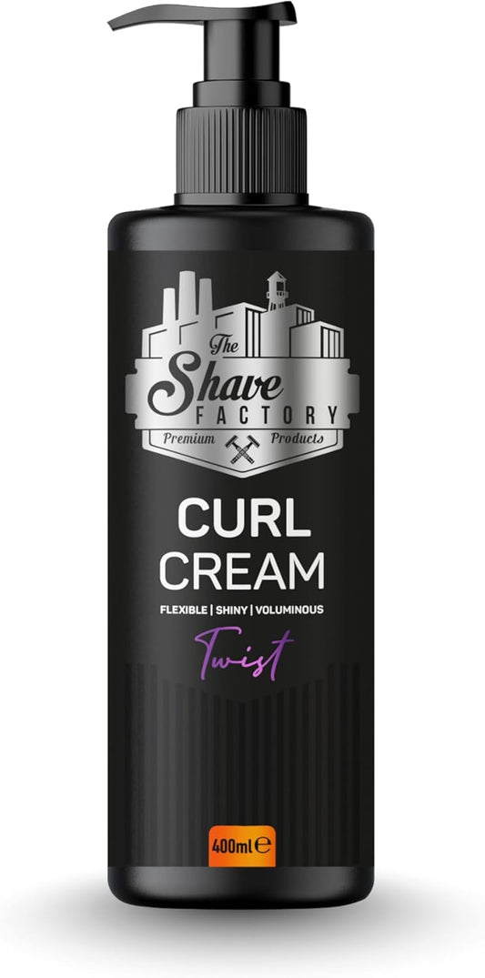 THE SHAVE FACTORY Curl Cream 400ml – Curl Defining & Anti-Frizz Styling Cream for Natural Curls and Waves – Hydrating Leave-In Curl Enhancer with Nourishing Oils – Lightweight Daily Curl Cream