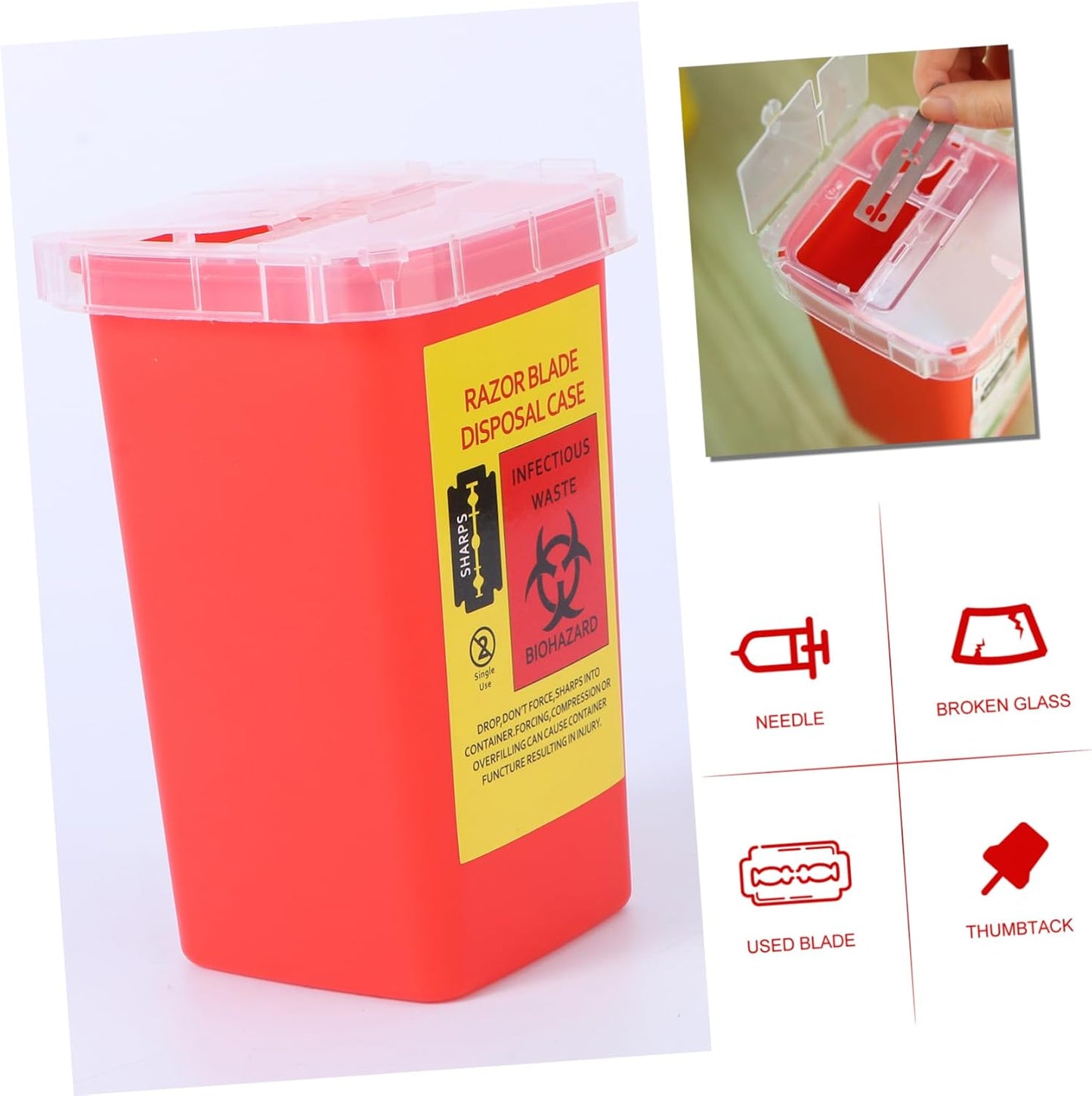 Used Razor Blades Disposal Box Dispenser for Barbers 1pc