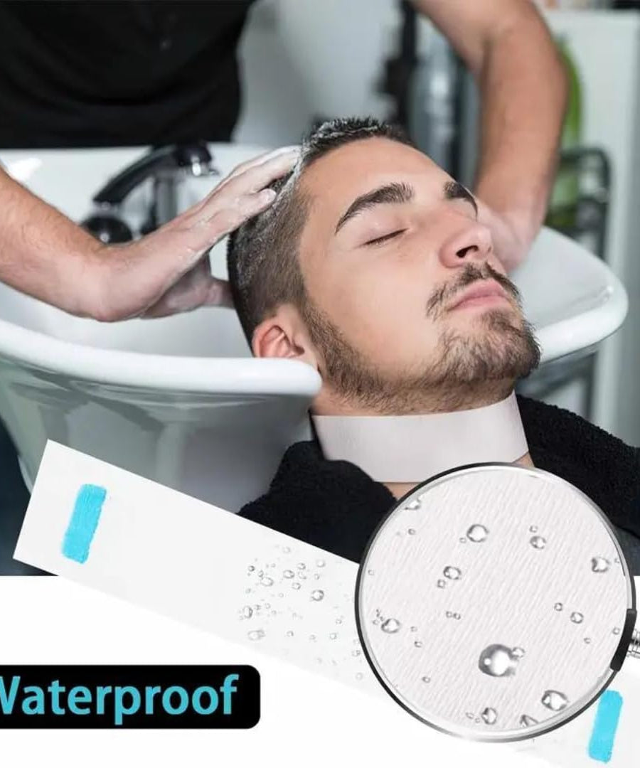 Gabri Professional Barber Neck Strips,5 x 100 Rolls Pack White & Black