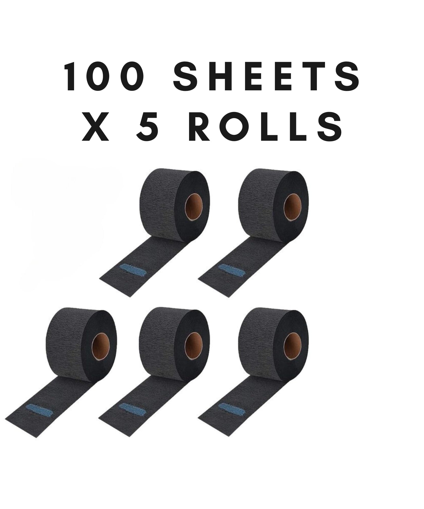 Gabri Professional Barber Neck Strips,5 x 100 Rolls Pack White & Black